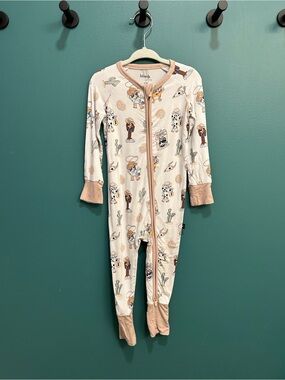 Western Bluey Blush Lotus Bamboo One-Piece Zipper Pajamas